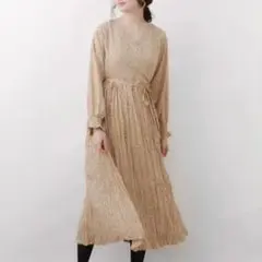 earth music&ecology 花柄ワッシャーカシュクールワンピース