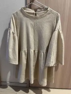しまむら　購入品　ペプラム ブラウス アイボリー Lのサムネイル