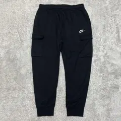 NIKE スウェットパンツ　カーゴパンツ　ロゴ刺繍　テーパード　ブラック　XL