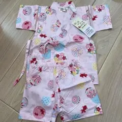 新品未使用　ベビー甚平 ピンク 金魚柄 90サイズ　女の子　綿100