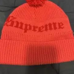 Supreme Pom Beanie レッド ニット帽