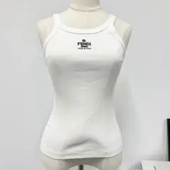 フェンディ ロゴ コットン タンクトップ ノースリーブ トップス ホワイトのサムネイル