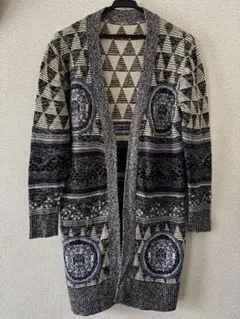 Desigual 幾何学模様 ロングカーディガン L
