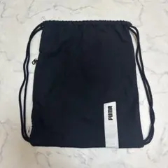 PUMA ナップザック ブラック 巾着型 ジップポケット付き
