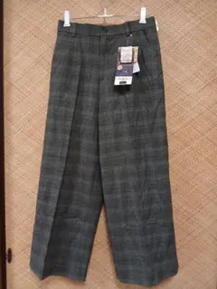 グレー系チェック ワイドパンツ 未使用タグ付き