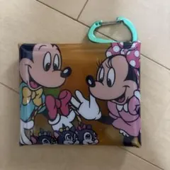 ミッキー ミニー 透明ポーチ カラビナ付き