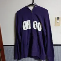 UH 60プリント紫色フード付きパーカー