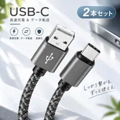 急速充電ケーブル1m 2本セット　グレー