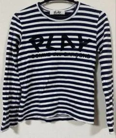 PLAY Comme des Garçons ストライプ長袖Tシャツ　ロゴ