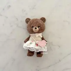 m*a様 羊毛フェルト　ハンドメイド　くまさんブローチ　ピンク♡ポシェット