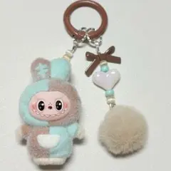 ラブブ　キーホルダー　うさぎ　うさぶぶ　水色グレー　labubu