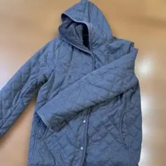 【used】UNIQLOレディースキルティングジャケット グレー　L