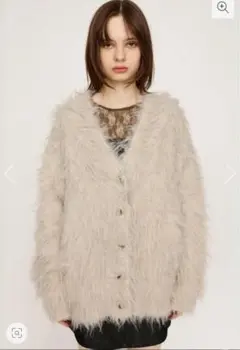 ファー風ベージュカーディガン SLY【最終値下げ‼️】