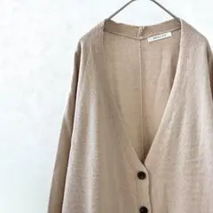 KHALITA ニットカーディガン Ｖネック ボリューム袖 大きめ ゆったり