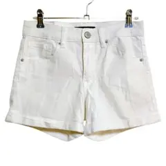 AERO ミディショートパンツ 4号 ストレッチ ホワイト 無地 L