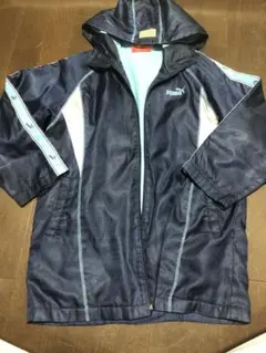 PUMA フード付きウィンドブレーカー ネイビー ポリエステル