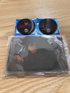 鬼滅の刃　冨岡義勇　缶バッジ　アクスタ