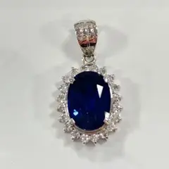 濃厚サファイヤペンダントトップ プラチナ 1.80 ct - メルカリ