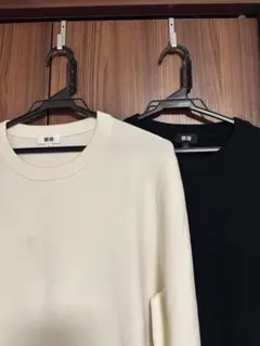 【UNIQLO ウォッシャブルミラノリブクルーネックセーター 2色セット】