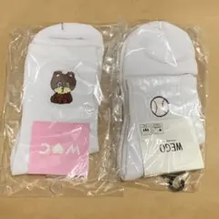 WEGO ワンポイントソックス 白 2足 ①のサムネイル