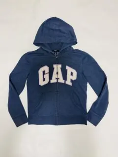 GAP フード付き　ネイビー　ブルーグレー　パーカー　裏起毛　150