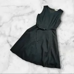 美品 NATURAL BEAUTY BASIC ノースリーブワンピース ネイビー