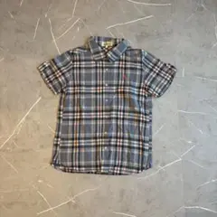 チェック柄シャツ　ブルー　ワンポイント刺繍　アメカジ　y2k vintageのサムネイル