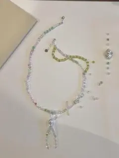 手作り多色ビーズ ネックレス