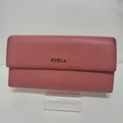 Z*A様 FURLA フルラ 長財布 レザー ピンク ロゴ