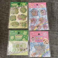 平成レトロ おはじきシール クローバー フレークシール カプセルシール セリア