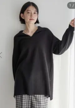 AMERICAN HOLIC ミラノリブ衿付きニットチュニック