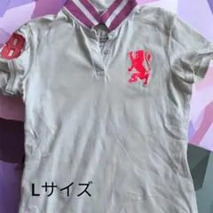 GIORDANO レディース ポロシャツ 白✖️ピンク L Y2K グランジのサムネイル