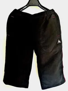 le coq sportifル・コック黒のハーフパンツピンクラインポケット2個付