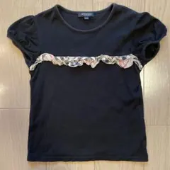 BURBERRY 黒色 Tシャツ 130A フリル付き