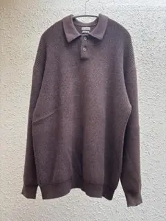 Steven Alan ニットポロシャツ　ダークブラウンMサイズ