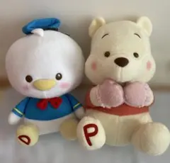 美品！ドナルドダックとくまのプーさん　ミルキーボア　超BIGぬいぐるみ2個セット