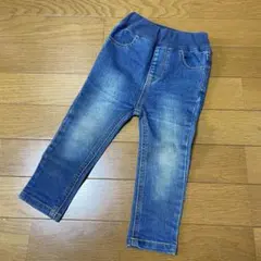 petit main デニム風ロングパンツ