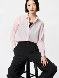 UNIQLO プレミアムリネンシャツ　ピンク　XXL 新品