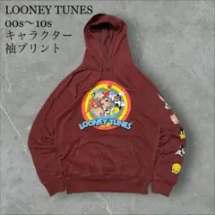 LOONEY TUNES 00s～10s キャラクタープリントパーカー袖プリント