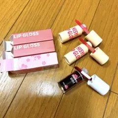 新品リップグロス3本　赤系