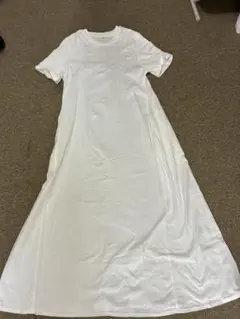 コットンニット生地 ロングワンピースM