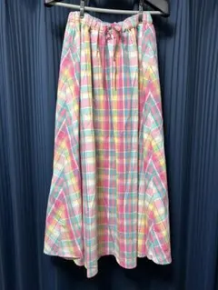 【新品未使用】RCWB ロデオ・クラウンズ　マドラスチェック　ロングスカート