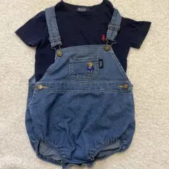【土日限定価格】早い者勝ち polo デニムサロペット　Tシャツセット80 90