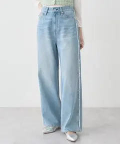 ワイドフリンジデニムパンツ ライトインディゴのサムネイル