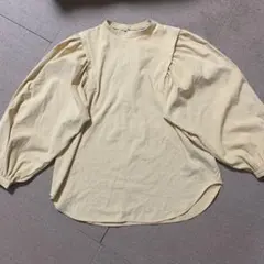 印　イエロー　バルーンスリーブ シャツ　ブラウス