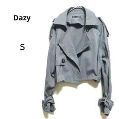 Dazy S グレー エポレット ラグランスリーブ トレンチコート ショート丈
