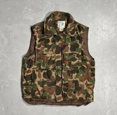 90s OLD ダックカモ 迷彩 ダウンベスト 中綿 パファー 古着 短丈 M