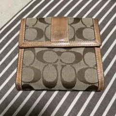 Coach 二つ折り財布 ブラウン キャンバス