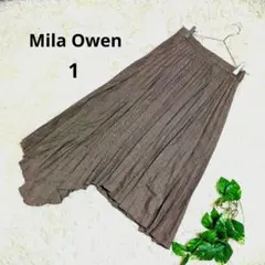 《Mila Owen》ミラオーウェン プリーツロングスカート アシンメトリー