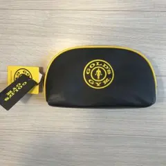 【新品】GOLD'S GYM ポーチ ブラック イエロー　ゴールドジムのサムネイル